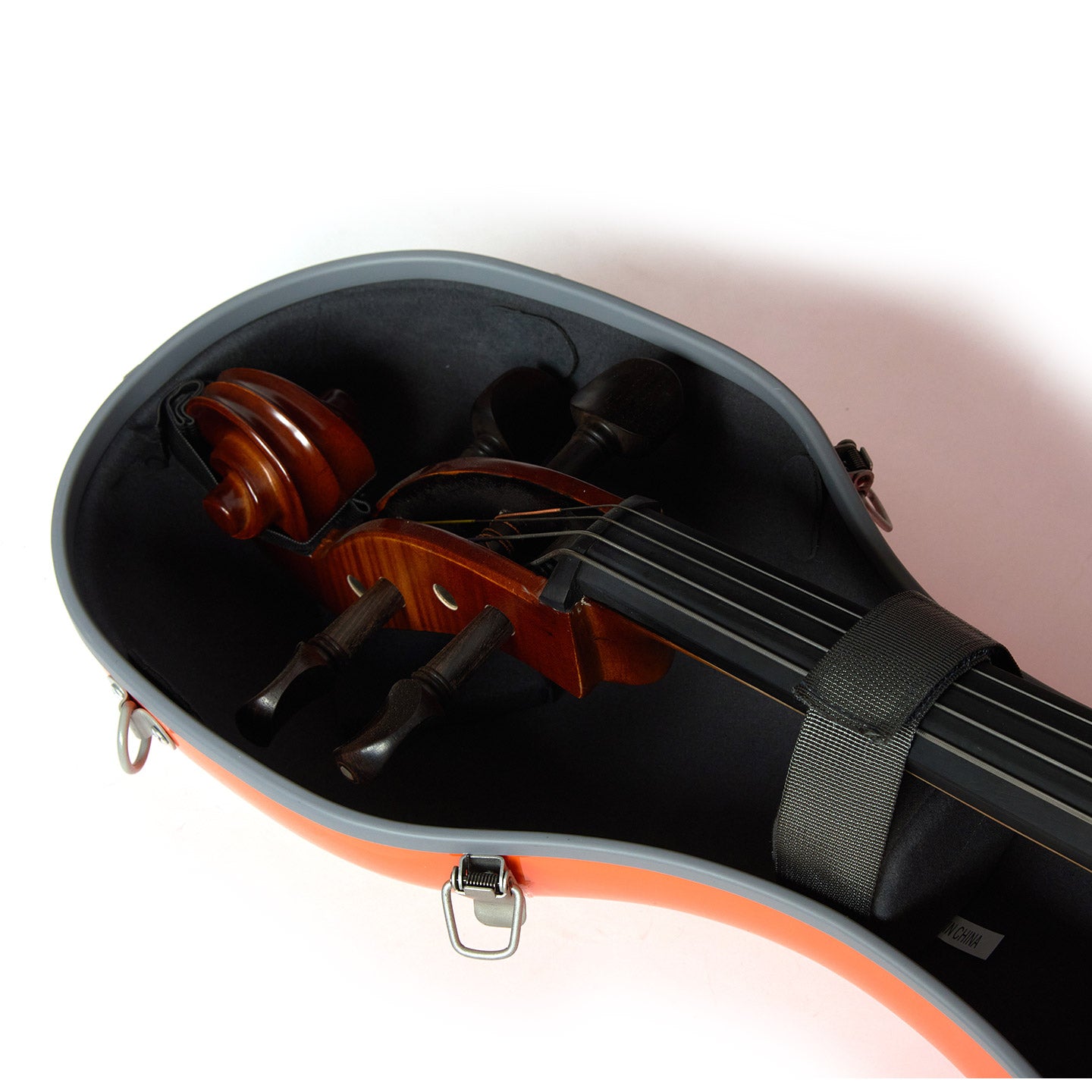 Premium black velvet interior inside lightweight 4/4 cello case for secure instrument protection