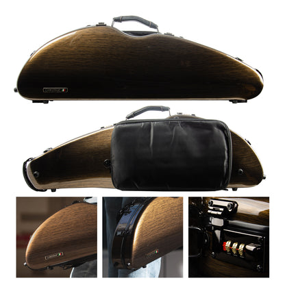 Accessories and storage compartments inside 4/4 violin case polycarbonate for violin essentials