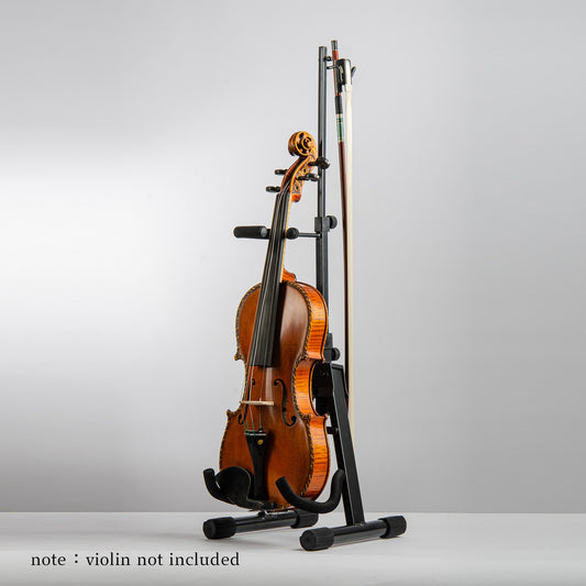 Foldable Violin Stand with Bow Holder – Front View, Stable and Portable