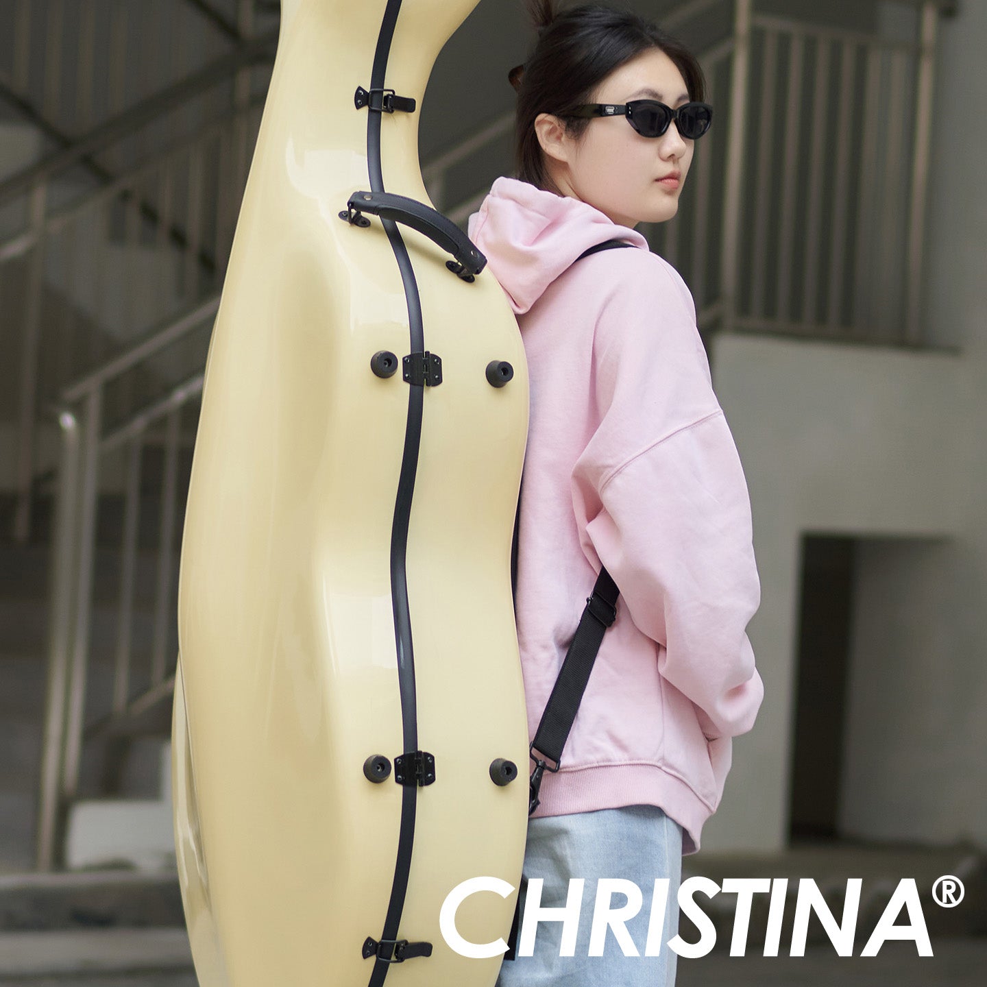 Musician carrying lightweight cello case Australia with ergonomic travel-friendly design