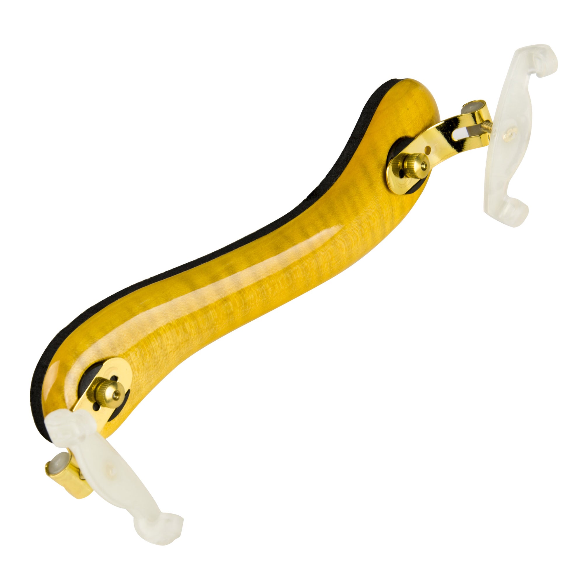 CHRISTINA Wood Shoulder Rest – Installed on Violin, Side View