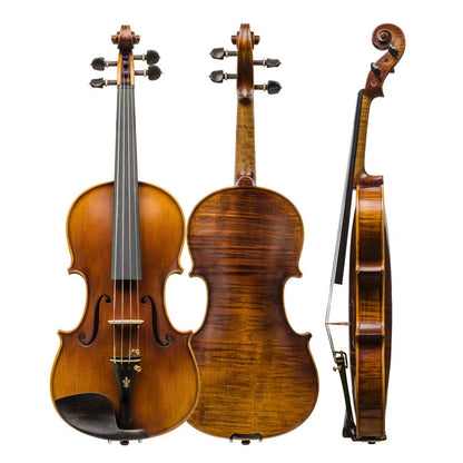 CHRISTINA V07B Handmade Violin – Back View, Flamed Maple