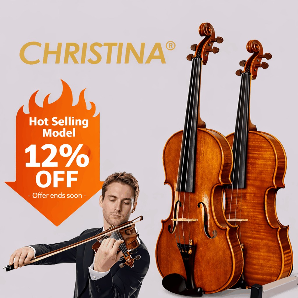 CHRISTINA S200 Carved Acoustic Violin Kit – Handmade European Spruce & Maple, Student to Adult Sizes