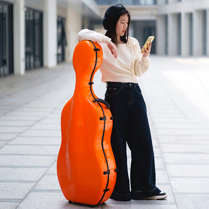CHRISTINA Hard Cello Case with Carry Handle Waterproof Back View