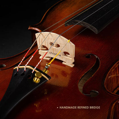 S100B Violin – Bridge and Strings Detail