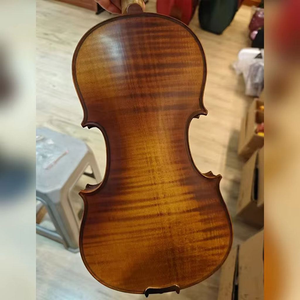 CHRISTINA V07B Handmade Violin – Scroll and Ebony Pegs Close-up
