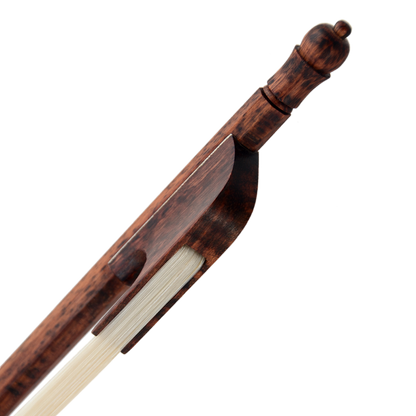 Baroque violin bow frog close-up | Ebony frog with genuine horsehair | Christina G08 Bow for professional violinists Australia