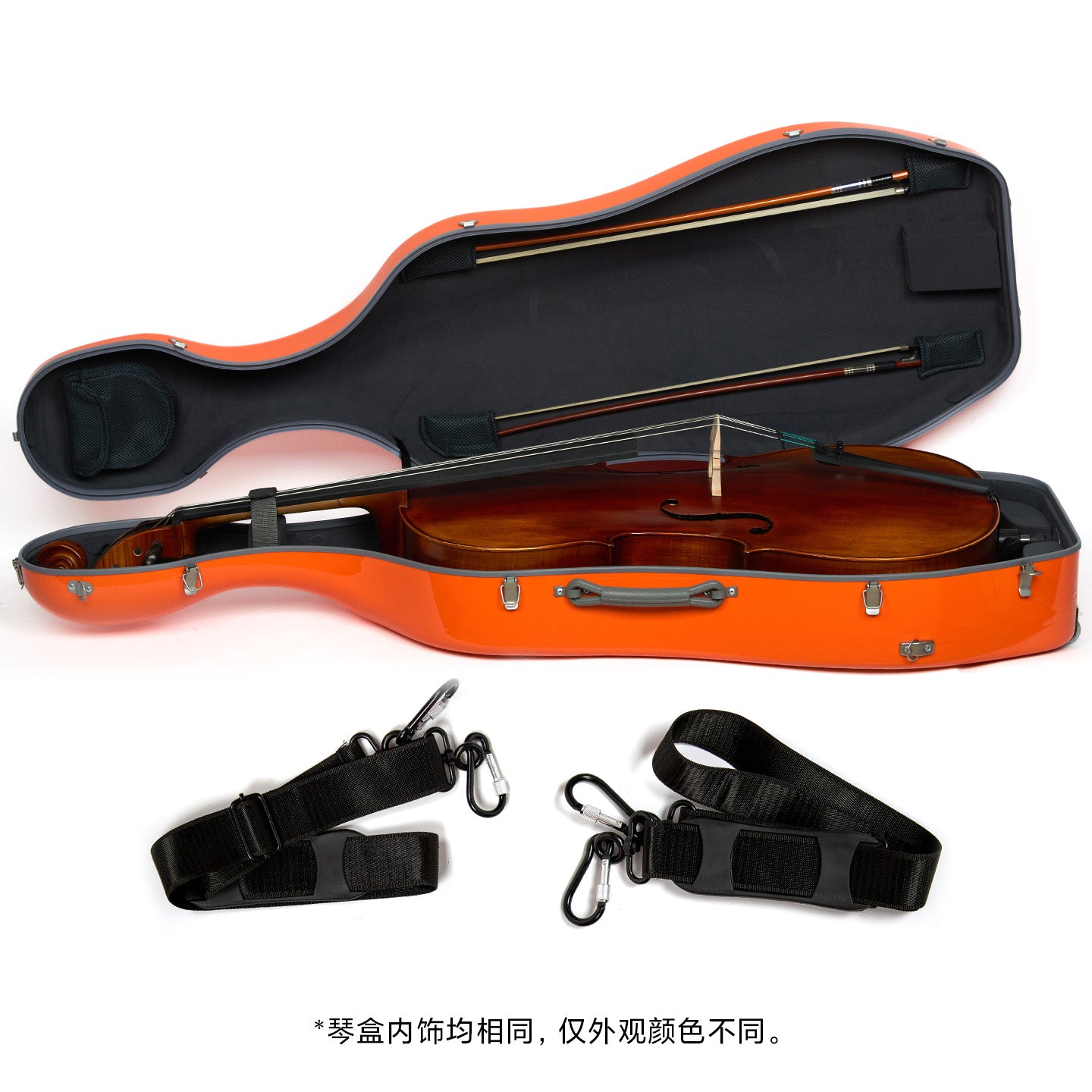 Accessories included with lightweight 4/4 cello case for musicians and cello travel use