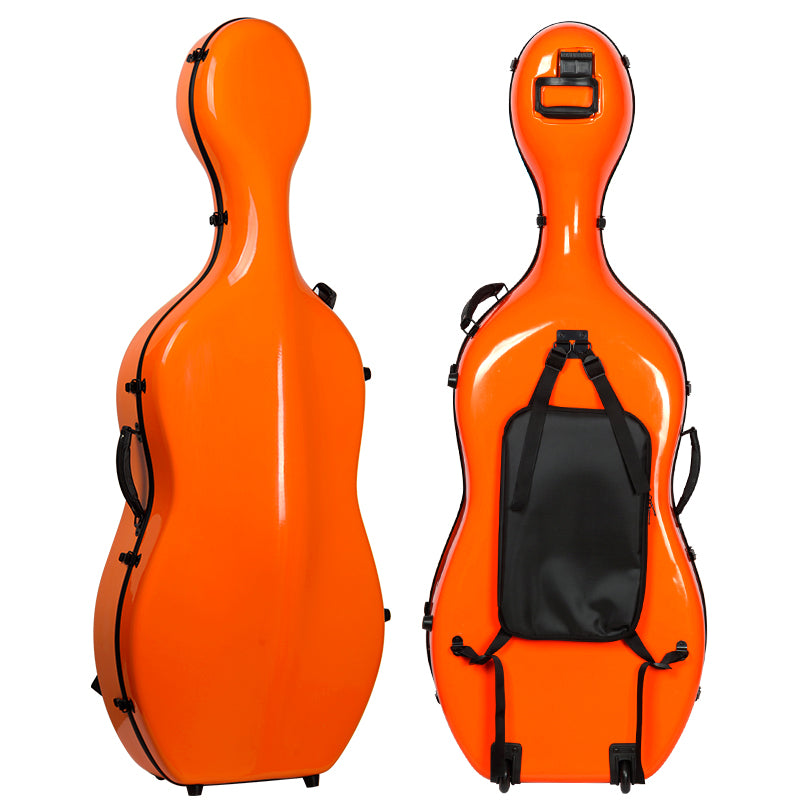 CHRISTINA 4/4 Cello Case Upright Orange Lightweight Travel