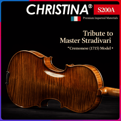 CHRISTINA S200 Carved Acoustic Violin Kit – Handmade European Spruce & Maple, Student to Adult Sizes