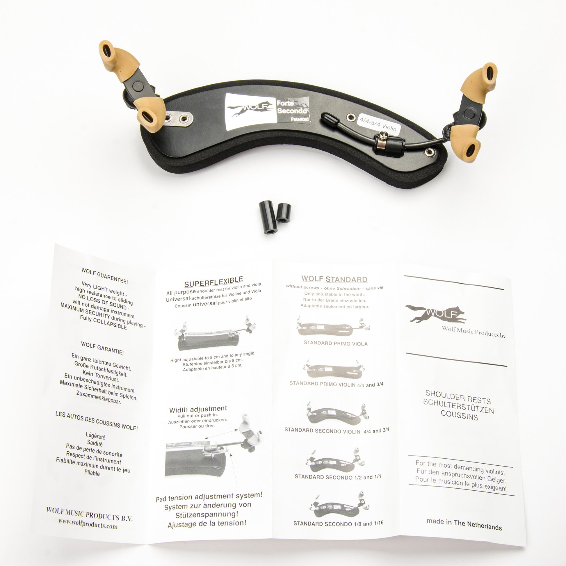 WOLF Forte Secondo Shoulder Rest – Height Adjustment Range