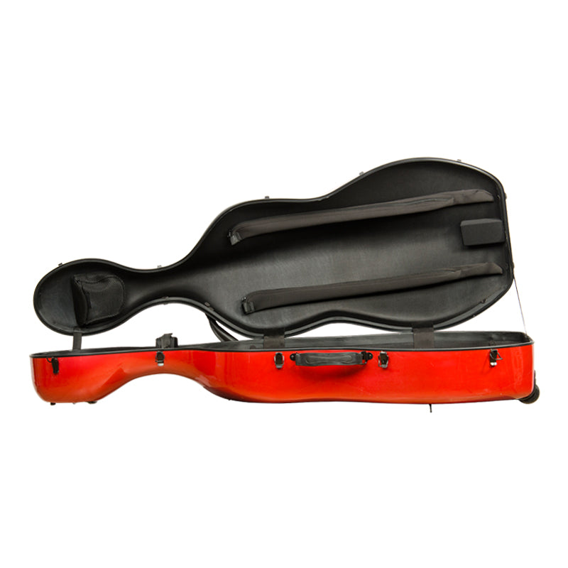 Accessories included with portable cello travel case for cello storage and travel convenience