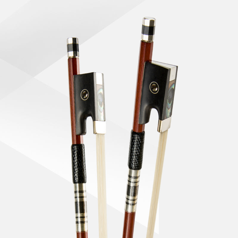 Balanced Brazilwood Violin Bow – Brazilwood violin bow with ebony frog and snake-skin grip, stable and smooth, violin stand Australia