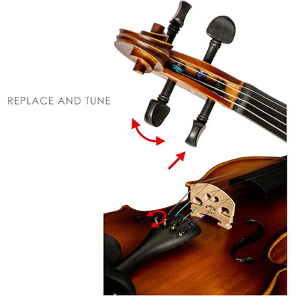 Christina S800 Concert Violin – Ebony Fittings Close-up