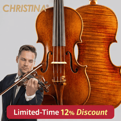 CHRISTINA S200B Carved Professional Acoustic Violin – European Spruce & Maple Handmade Instrument