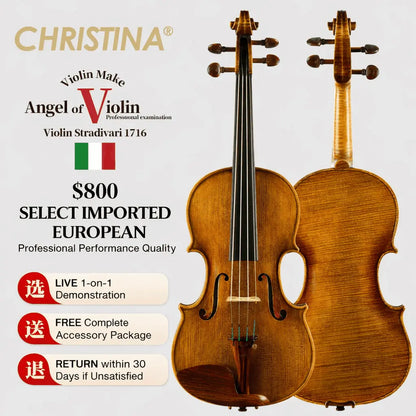 Christina S800 Concert Violin 4/4 – Professional Handmade Acoustic Violin Australia