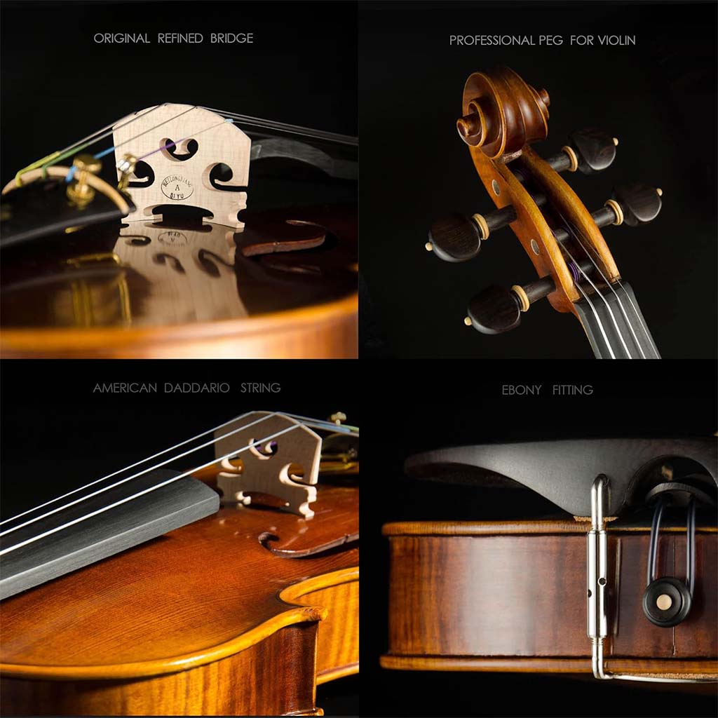 CHRISTINA V05B Handmade Violin – Front View, Full Size Acoustic Violin Australia