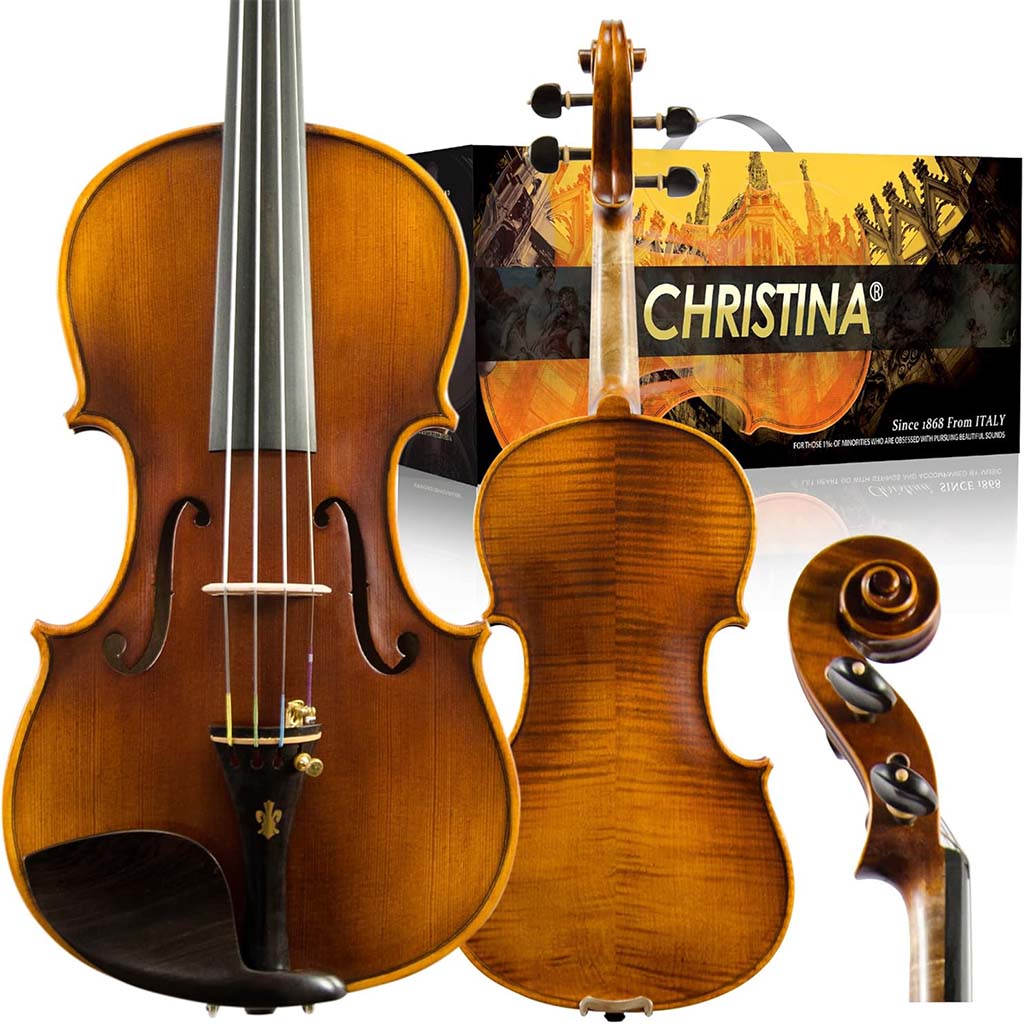 CHRISTINA V05B Handmade Violin – Scroll and Headstock Detail, Spruce & Maple