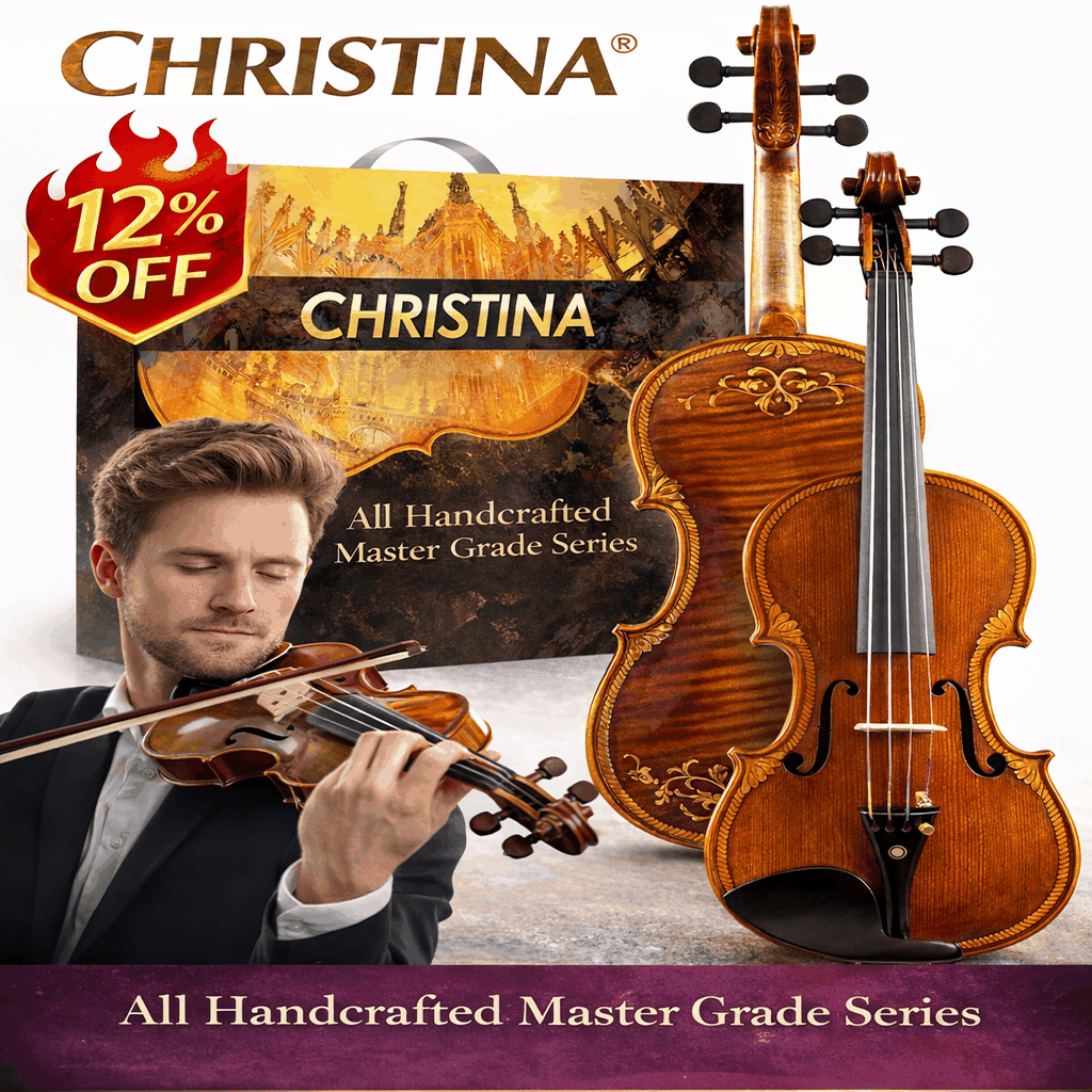 CHRISTINA V07 Limited Violin Kit Australia – Handmade 4/4 Full Size Violin with Case, Bow & Accessories