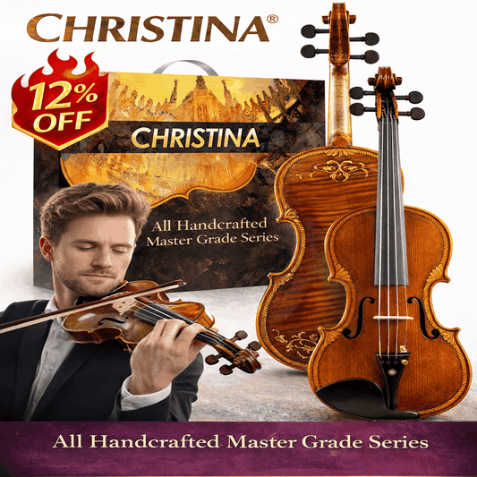 CHRISTINA V07 Limited Violin Kit Australia – Handmade 4/4 Full Size Violin with Case, Bow & Accessories