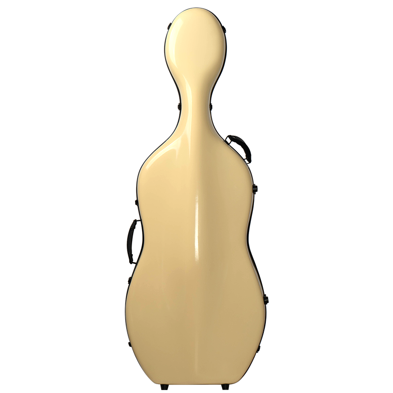 Full body cream yellow lightweight cello case Australia designed for orchestra and travel use