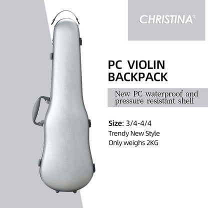 Christina Pro PC Violin Case 4/4 Lightweight 2KG – Back view showing backpack straps
